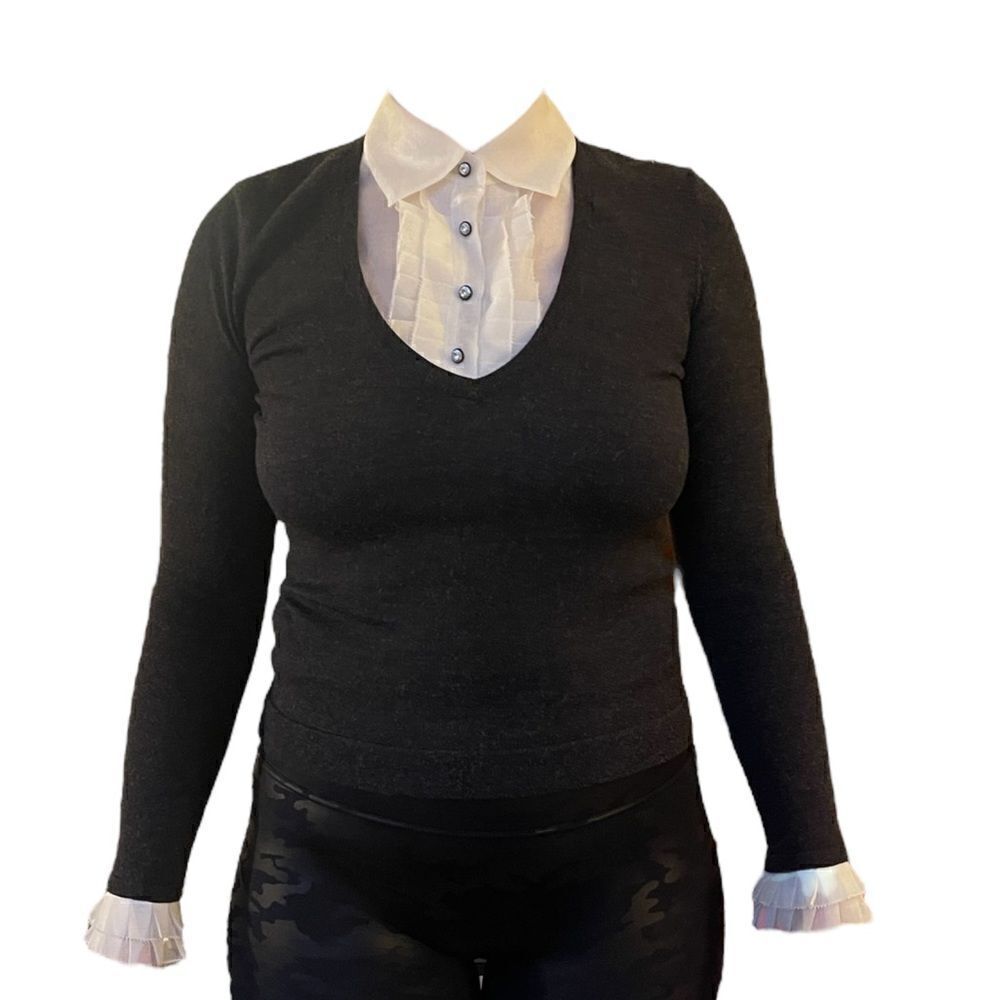 Carlisle Button Up collard dickie Sweater 10